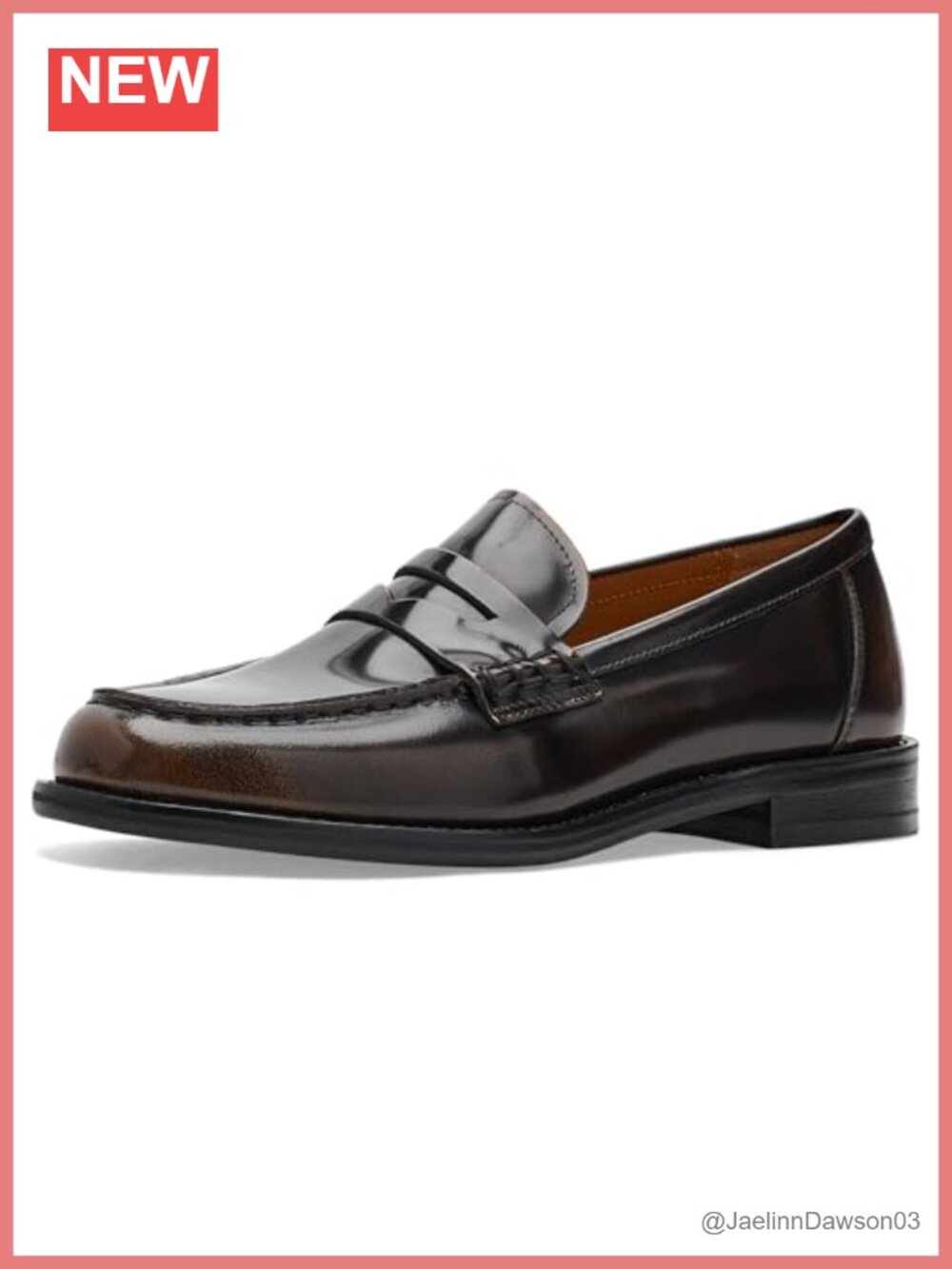 Polished Leather Loafers with Penny Slot, Moc Toe